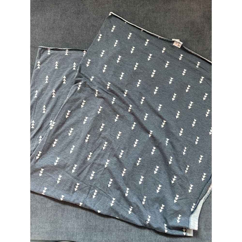 Cooper Pearl Large Baby Swaddle Blanket- Navy Blue Triangle Print